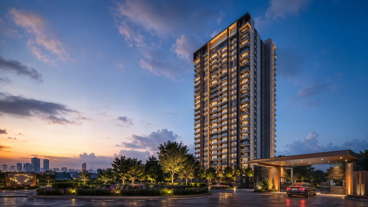Exterior architecture reference for Purva Kudlu Gate tower design and frontage