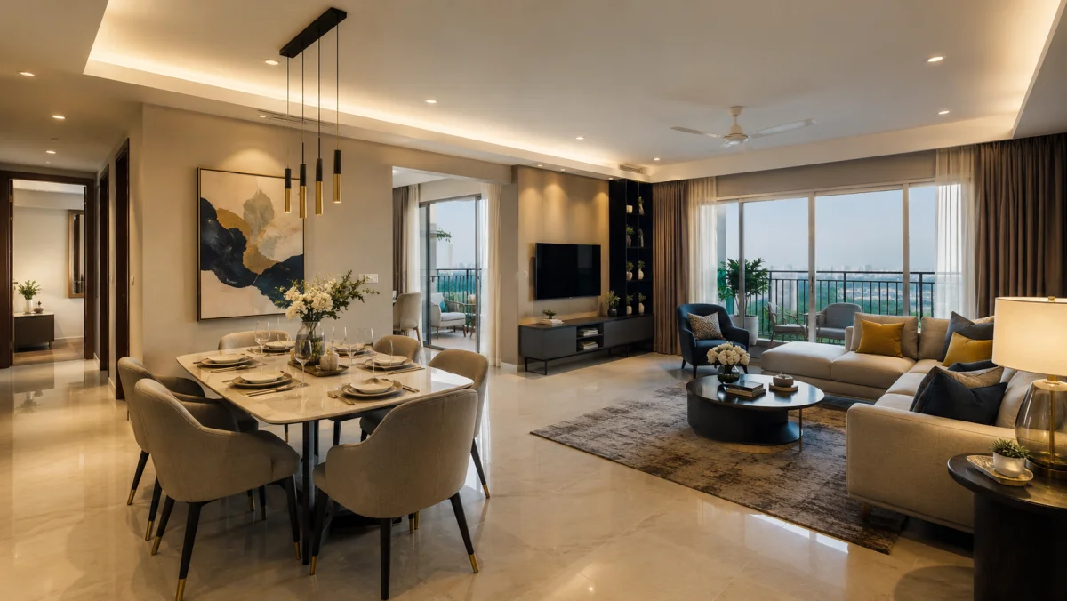 Interior living room reference image for Purva Kudlu Gate premium lifestyle styling